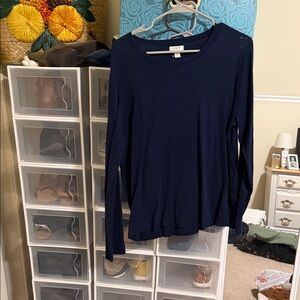 J. Crew Women's Dark Blue Long Sleeve Top
